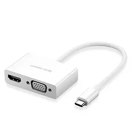 Перехідник Ugreen USB 3.1 Type C HDMI + VGA MM123 Білий