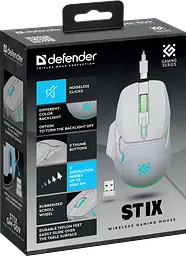Миша Defender Stix GM-009 білий (52009) (6972017) - мініатюра 7