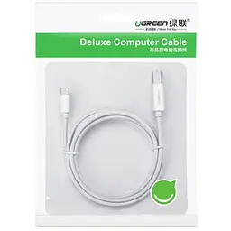 Кабель для принтера Ugreen USB-C 2.0 to BM 1.5m white (40417) - мініатюра 2