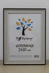 Фоторамка 21Х30, (А4), світло-бежева з коричневим краєм, 2820-05148, ОРГСКЛО+ДВП                                                                                   