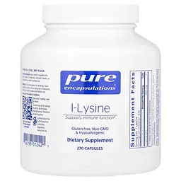 L-лізин HCl Pure Encapsulations l-Lysine 500 мг 270 капс
