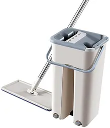Швабра з відром і самовіджимом Spin Mop Scratch Cleaning 360, швабра ледарка 6 л - мініатюра 3