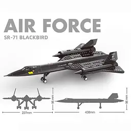 Конструктор Wange літак розвідник SR-71 Blackbird Чорний дрізд військова техніка авіація ,183 деталі - мініатюра 3