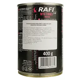 Вологий корм для котів Dolina Noteci Rafi cat з індичкою 400 г (DN236-303831) - мініатюра 5