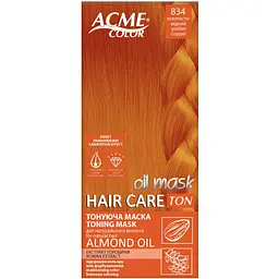 Тонуюча маска для волосся ACME-COLOR Hair Care TON oil mask № 834 Золотисто-мідний