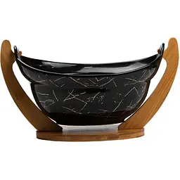 Фруктовниця TS Kitchen керамічна з бамбуковою підставкою 32х18.5х15 см HP1237 - мініатюра 2