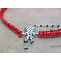 Браслет з текстилю TOP Silver з срібними вставками. 550129Б - мініатюра 3