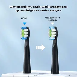 Насадки для електричної зубної щітки Fairywill E11 4 шт Black - мініатюра 2