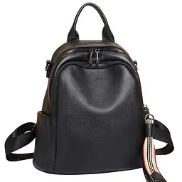 Шкіряний жіночий рюкзак міський чорний Olivia Leather 6711 - мініатюра 1