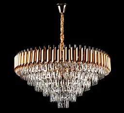 Люстра кришталева Splendid Ray L9001-800/12, 12 ламп, 90 см, золото, білий, метал, кришталь, сучасний стиль