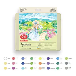 Набір олівців акварельних 99IDEAS "Aqua Expert" 24 кольори, Pastel Set, металева коробка, 99AE-24PAST - мініатюра 3