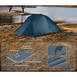 Намет тримісний з футпринтом Naturehike Cloud Up 3 UL NH18T030-T-T, 20D, темно-синій - мініатюра 6