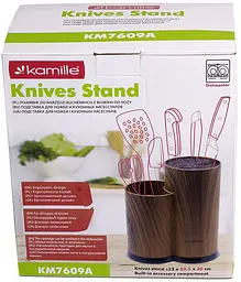 Колода для ножів Brash Stand Wood пластикова подвійна Kamille 12х22.5х20 см kuh0007452 - мініатюра 4