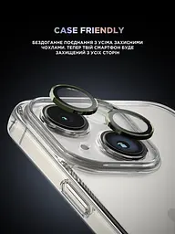 Захисне скло для камери Apple iPhone 15/15 Plus, Supreme BI, зелений колір, з рамкою, глянцеве скло для захисту лінз, протиударне, прозоре, з клейовим шаром по контуру, не впливає на якість фото, ArmorStandart (ARM76589) - мініатюра 6