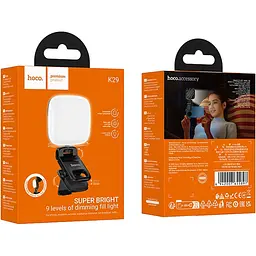 Накамерне світло Hoco K29 Wonder Beauty Selfie Light Black (655897) [158618] - мініатюра 7
