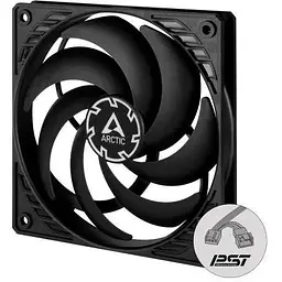 Вентилятор 120 мм Arctic P12 Slim PWM PST чорний 120х120х15 мм 200-2100 об/хв 4-pin (PWM, 40 см) гідравлічний підшипник