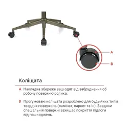 Офісне крісло Аклас Булат R-SR (Штучна замша 02 Dark gray) (00172366) - мініатюра 9