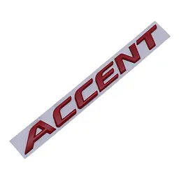 Емблема напис ACCENT для HYUNDAI червона 190х17мм метал (на скотчі)