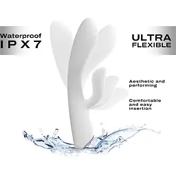 Вібратор-кролик з підігрівом Dorcel FLEXI RABBIT WHITE, гнучкий стовбур - мініатюра 3