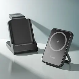 Power bank Hoco J149 3в1 5000mAh магнітний з функцією бездротової зарядки чорний - мініатюра 7