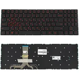 Клавіатура для ноутбука LENOVO (Legion: Y520-15) rus чорний без кадру (ЧЕРВОНИЙ)