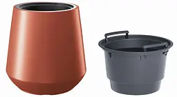 Горщик для квітів Prosperplast Heos з вкладишем 439 мм мідний (88932-7598) - мініатюра 2
