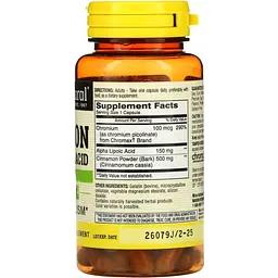 Кориця з альфа-ліпоєвою кислотою Mason Natural Cinnamon Alpha Lipoic Acid 60 капсул - мініатюра 2