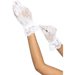 Рукавички Leg Avenue Floral lace wristlength gloves White - мініатюра 2