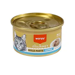 Вологий корм для котів Wanpy Gourmet Gold Paste Chicken консерви Ванпі Курка паштет, банка 85 г - мініатюра 1