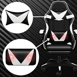 Крісло геймерське Yato Player з підставкою для ніг та масажем Black/Grey (100016) - мініатюра 4