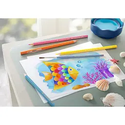 Олівці кольорові Faber-Castell акварельні , 12 кольорів + пензлик (114413) (1407) - мініатюра 5