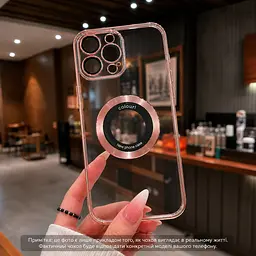Магнітний чохол XON PhoneCase Magnetic для iPhone 14 Pro Max (PCMC1114400P 8185) Рожевий/Прозорий - мініатюра 2