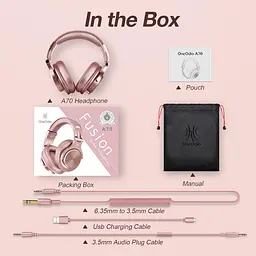 Гарнітура OneOdio Fusion A70, Bluetooth+3,5мм/6,35мм, Rose Gold - мініатюра 4