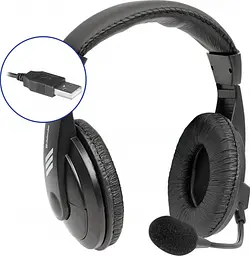 Ігрові навушники дротові - гарнітура Defender Gryphon 750U USB Чорна - мініатюра 2