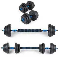 Гантелі розбірні бітумні THUNDER GYM-02 зі з'єднувачем для штанги, 2 x 10 кг (GYM-02) - мініатюра 2