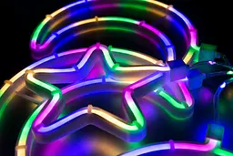 Гірлянда штора зірки та півмісяці LED гірлянда новорічна різнокольорова 3.7 м - мініатюра 7