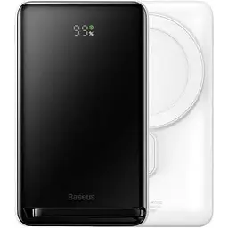 Зовнішній акумулятор Baseus Magnetic Bracket Wireless Fast Charge 10000mAh PPCX000002 білий - мініатюра 2