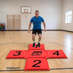 Крос-мат для стрибків EasyFit спортивний складаний (червоний) - мініатюра 11