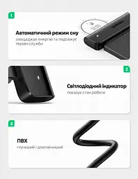 Кабель-адаптер для накопичувачів UGREEN CM321 0,5 м USB-C 3.1 Gen 1 до SATA 3.0 7+15 pin лише для HDD та SSD 2,5″ передавання до 5 Гбіт/с без додаткового живлення з UASP з TRIM з діагностикою S.M.A.R.T. з автоматичним режимом сну для Windows macOS Linux та Chrome OS без встановлення драйверів чорний (70610) - мініатюра 7