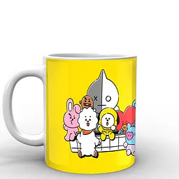 Кухоль GeekLand БТ21 на жовтому фоні BT21 BTS 02.46 330 мл жовтий - мініатюра 3