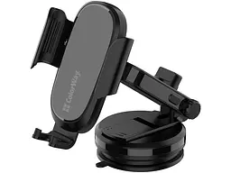 Автомобільний тримач для смартфона ColorWay Dashboard Car Wireless Charger 15W Black (CW-CHAW037Q-BK) - мініатюра 2