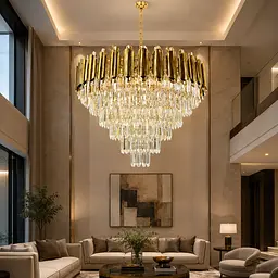 Велика каскадна кришталева люстра Artlight 88128/800, золото, 18 ламп E14, Ø79,7 см, від 20-30 м²