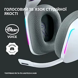 Навушники Logitech G733 Lightspeed Wireless RGB White (981-000883, 981-000886) - мініатюра 10