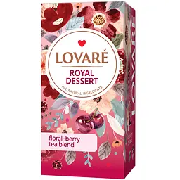 Уцінка. Чай квітковий зі шматочками фруктів Lovare Королівський десерт 36 г (24 шт. х 1.5 г) 