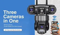 Вулична поворотна Wi-Fi IP-камера відеоспостереження EVKVO SC28 V380 Pro | 3 Лінзи | 16MP - мініатюра 3
