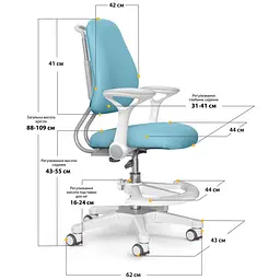 Дитяче крісло Evo-Kids Mio Ergo Blue (Y-507 KBL) - мініатюра 3