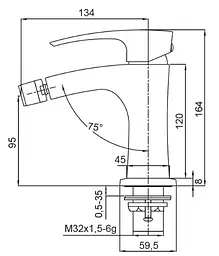 Змішувач для біде Koer KB-20007-04 KR5158 Білий матовий - мініатюра 2