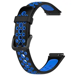 Силіконовий ремінець Primolux Perfor Classic для фітнес браслета Huawei Band 7- Black Blue - мініатюра 3