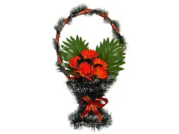 Корзина з квітами MEMORI №3 "Хризантеми" 47х36см помаранчевий