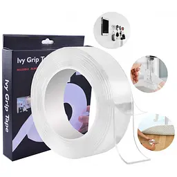 Багаторазова клейка стрічка Mindo Ivy Grip Tape 3 м, прозора, двостороння стрічка - мініатюра 2